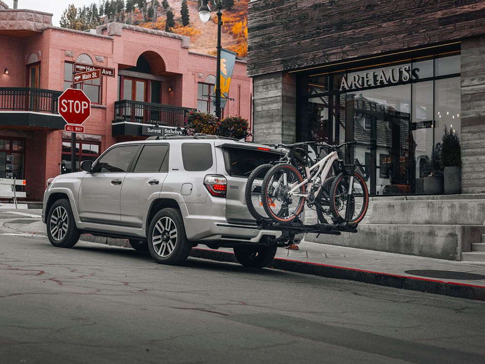 Car with a bike rack